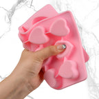 Silicone Heart-Shaped Chocolate Molds - Set of 3 Non-Stick Candy Heart Molds Silicone for Baking, Candy, Gummy, Food Grade - Pink