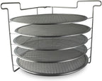 Folding Pizza Rack with Five 14 Inch Pizza Screens - Compact and Convenient Design for Easy Storage and Baking Multiple Pizzas