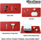 Silicone Dish Drying Mat for Multiple Usage,Easy clean,Eco-friendly,Heat-resistant Silicone Mat for Kitchen Counter or Sink,Refrigerator or Drawer Liner Red 5XL 36inches x 18inches