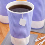 Restaurantware 16 Ounce Double Wall Disposable Coffee Cups, 500 Insulated Light Purple Paper Tumblers with Ripple Wall Design, Lids Sold Separately for Hot Drinks like Tea, Hot Chocolate and More