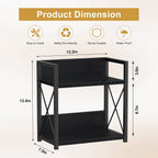 Giikin Countertop Organizer, 2 Tier Coffee Station Organizer for Desktop, Wood Counter Shelf Spice Rack for Kitchen (Black, M)