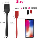 Silicone Basting Pastry Brush Set 2 Pack Heat Resistant Spread Oil Butter Sauce for BBQ Grill Barbeque Kitchen Baking Cooking Pastries, 1 Large & 1 Small