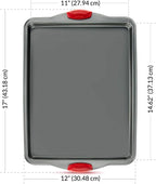 Premium Nonstick Baking Sheet Pans – Set of 3, Heavy-Gauge Carbon Steel, Warp, Dent, and Rust-Resistant – Gourmet Rimmed Half Cookie Sheet Trays, Non-Toxic for Exceptional Baking Performance