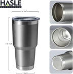 HASLE OUTFITTERS 30oz Stainless Steel Tumbler, Double Wall Vacuum Insulated Travel Mug Tumbler, Durable Insulated Coffee Mug, Gift Box Set (Grey, 8)