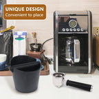 Espresso Knock Box 4.8 Inch Coffee Dump Bin For Coffee Grounds,Coffee Waste Bin with Removable Knock Bar and Non-Slip Base,Shock-Absorbent,Black