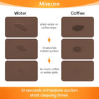 Mimore Coffee Mat - 16x24 Inch Brown Bar Mat for Countertop - Absorbent, Hides Stains, Rubber Backed - Dish Drying Mat Fits Under Coffee Maker, Espresso Machine (Compatible with Ninja Luxe Cafe)