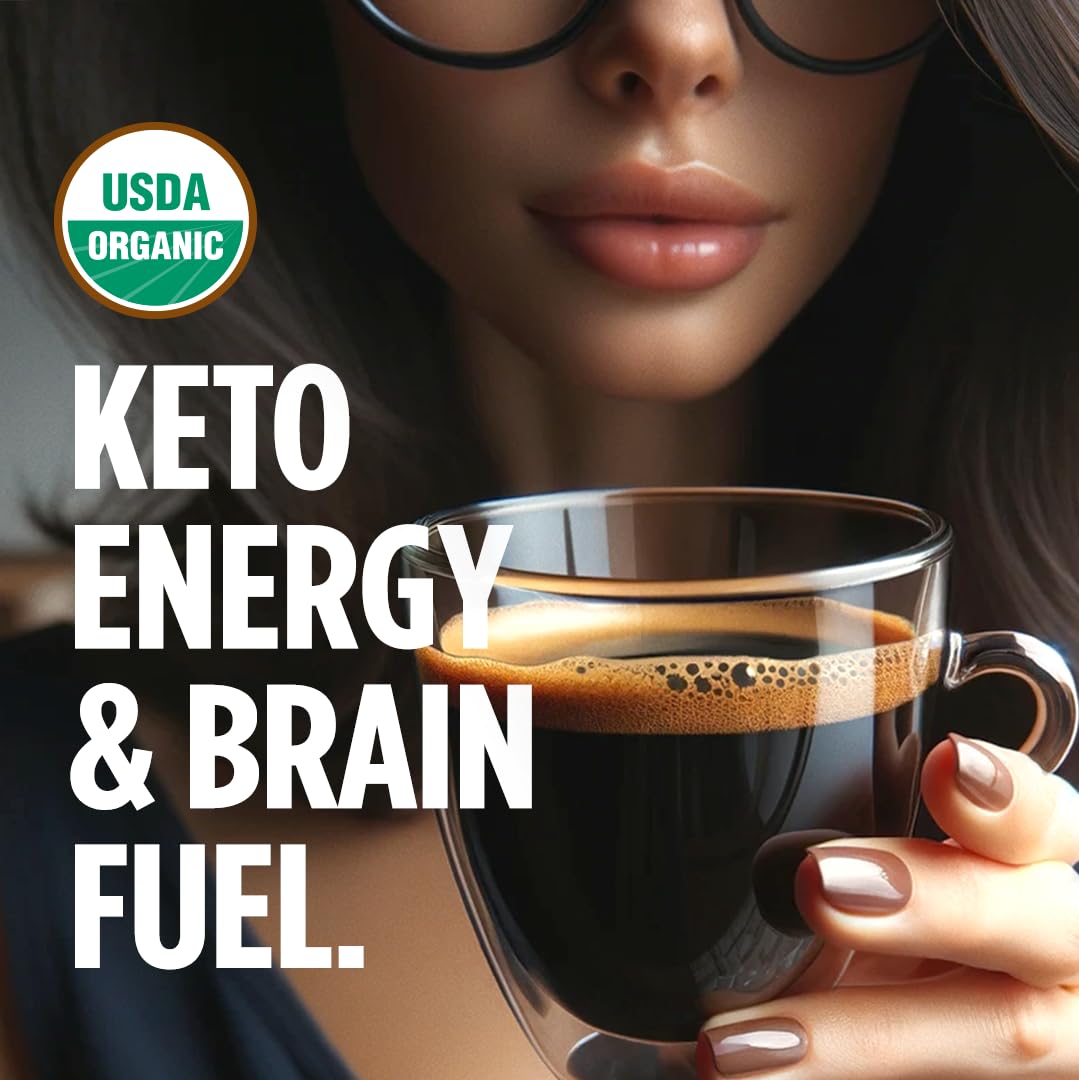 VitaCup Organic Genius Ground Keto Coffee, Increase Energy & Focus w/MCT Oil, Turmeric, B Vitamins, D3, USDA Organic Ground Coffee Medium Dark Roast, 100% Arabica Beans, 6 bags, 10 oz each