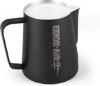 MHW-3BOMBER Milk Frothing Pitcher, 20oz/600ml Milk Frother Cup for Barista, SUS304 Stainless Steel Espresso Steaming Pitchers for Milk/Coffee/Latte Art (Matte Black) P3014B-OS