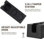 watchget Espresso Tamping Station, Plastic Espresso Organizer Box for 51/54/58mm Portafilter, Tamper, Distributor and Barista Accessories, Coffee Tamper Station, Black