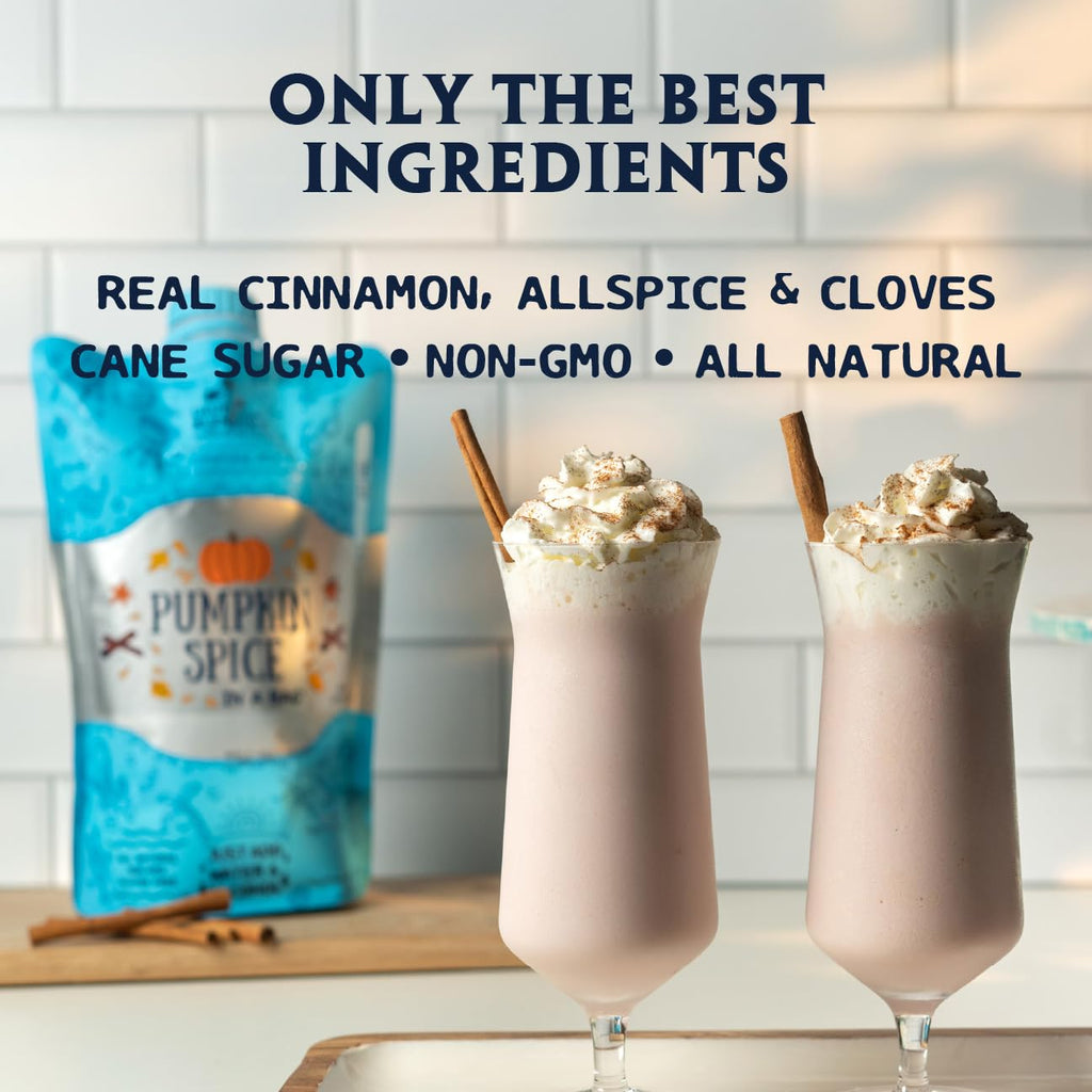 Lt. Blender's Pumpkin Spice in a Bag Cocktail Mixer - Each Bag Makes 1/2 Gallon of Cocktails - Add Alcohol or make as a Mocktail (Pack of 3)
