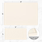 Rnivvi Silicone Coffee Mat, 16" x 24" Waterproof Raised Edge Coffee Bar Mats for Espresso Machine Station Accessories, Heat Resistant Detachable Dish Drying Pad for Kitchen Counter, Dish Rack, Beige