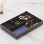 Desktop Storage Organizer, Nightstand or Dresser Organizer, Valet Tray, Entry Table Organizer, Modern bedside Box,PU Leather Drawer Storage Organizer Decorative Trays.