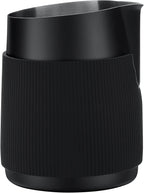 Normcore Handleless Milk Pitcher with Sharp Spout, Espresso Steaming Pitcher, 18/8 Stainless Steel Milk Frothing Jug, Black Non-Stick, 20.3 oz (600 ml)