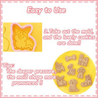 8 Dog Cookie Cutters Set, 3D Puppy Cookie Stamps, Cupcake Pancake Apple Pie Pastry Biscuit Molds, Cookie Baking Molds for Dog Party Decorations (Puppy-2)