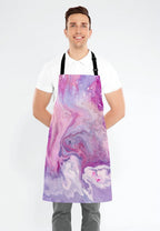 Purple Marble Pattern Bib Apron with Adjustable Neck for Men Women,Suitable for Home Kitchen Cooking Waitress Chef Grill Bistro Baking BBQ Apron