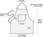 No-Tie Canvas Apron Heavy-Duty 16OZ Work Apron With Front Pocket Extra Long Straps Adjustable M–XXL (Coffee)