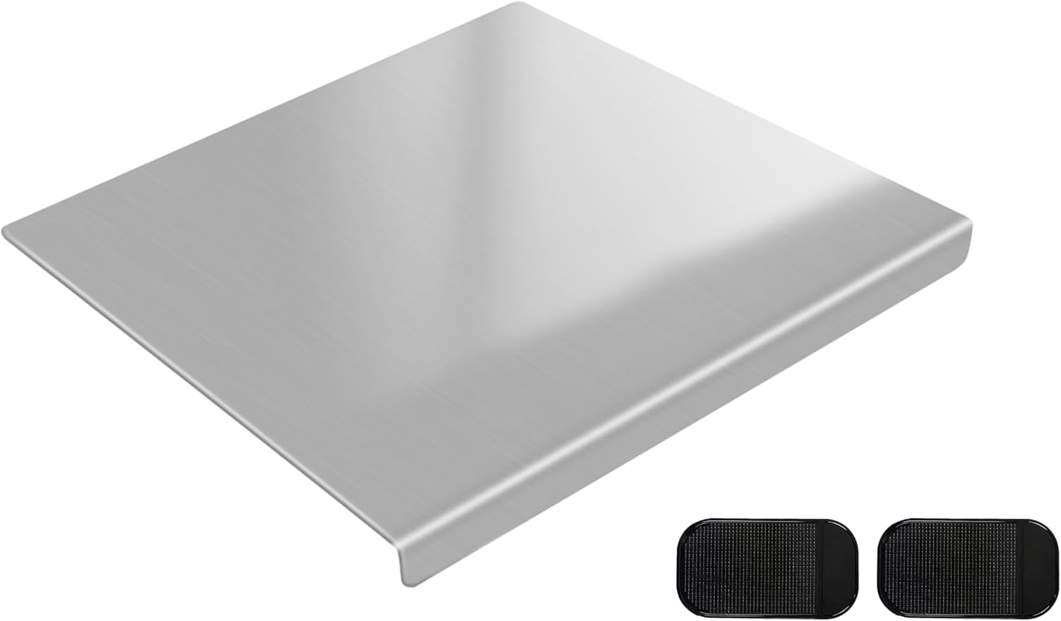 304 Stainless Steel Cutting Board with 2 Pack Non-Slip Mats, Yoposeo Heavy Duty Baking Cutting Chopping Boards for Kitchen, Meat, Fruits, Vegetables, Bread and Baking (15.7" X 11.8"/ 40 X 30cm)