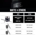 Matte 6.5 oz Yerba Mate Gourd and Bombilla Set - Includes DS Pro Box - BPA Free Yerba Mate Set Kit with Mate Straw, Elegant Design, Non-Slip Base (Black)