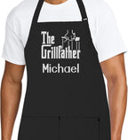 Personalized Chef Apron for Men, Custom Embroidered Design, Professional Kitchen Cooking BBQ Grilling for Dad, Decorated in USA