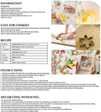 Large Christmas Cookie Cutters,4" Holiday Sturdy Molds thickened Stainless Steel with Recipe Instruction,Snowman, Christmas tree, elk, snowflake.