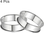 HARFINGTON 4pcs Crumpet Rings 3.15" Nonstick Round Cake Ring Stainless Steel Double Rolled English Pastry Rings for Kitchen Baking Crumpet Dessert, Silver