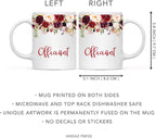 Andaz Press 11oz. Wedding Ceramic Coffee Tea Mug Gift, Fall Autumn Marsala Burgundy Flowers Roses Florals, Officiant, 1-Pack, Includes Gift Box