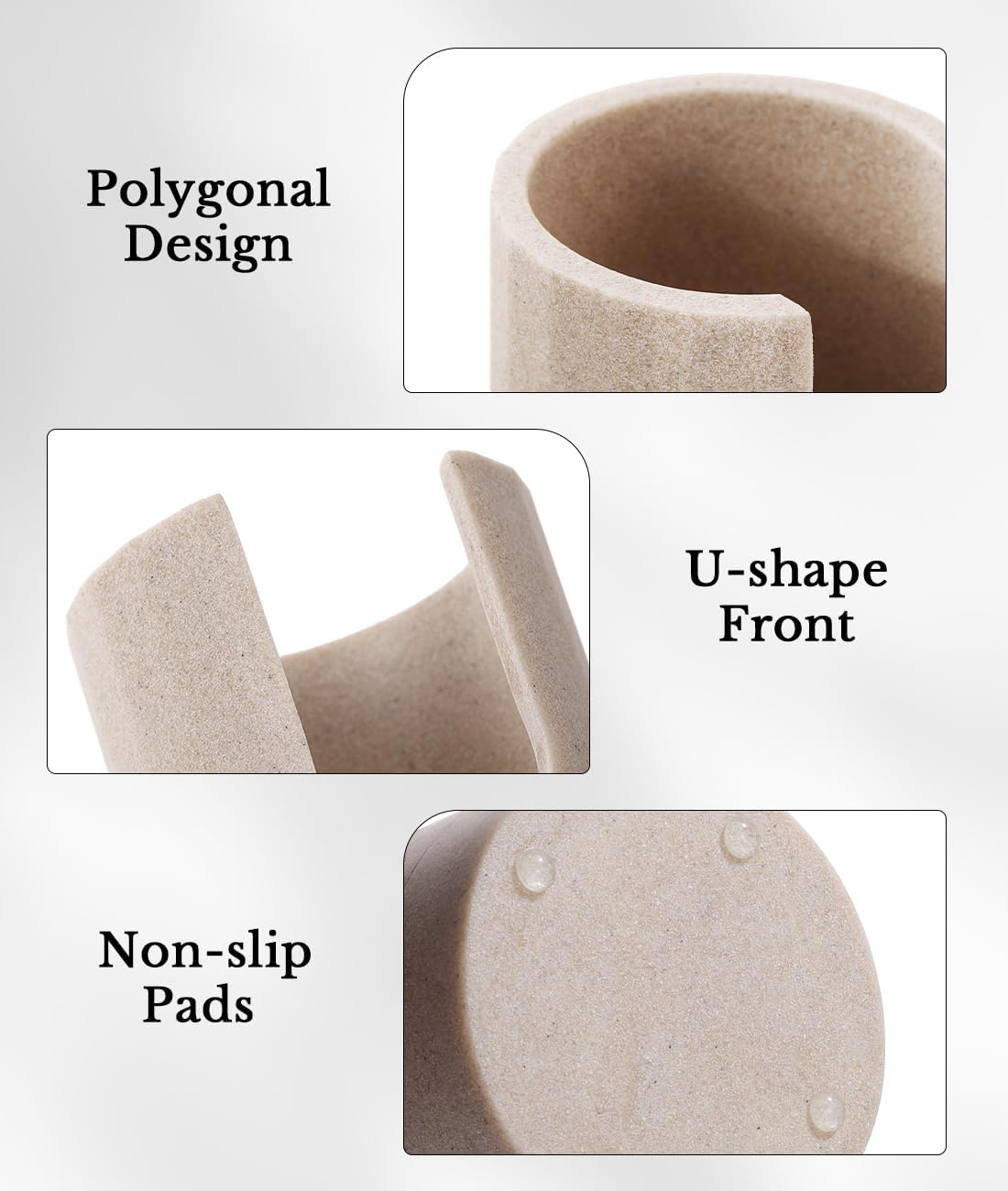 Luxspire Bathroom Cup Dispenser, 3oz Dixie Cup Dispenser, Resin Dixie Cup Holder, Disposable Paper Cup Holder for Bathroom, Cotton Pad Holder, Guest Bathroom Essentials, Beige