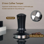 51mm Espresso Tamper Set: Espresso Accessories Kit with Adjustable Spring-Loaded Tamper, Stainless Steel WDT Tool and Magnetic Dosing Funnel for 51 mm Portafilters
