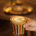 MHW-3BOMBER Coffee Glasses of 6 Drinking Glasses 8.1OZ Colored Painted Latte Glasses for Espresso, Whiskey, Vodka, Spirits & Liquors G5035C*6