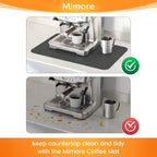 Mimore Coffee Mat - 12x19 Inch Grey Countertop Mat - Absorbent, Hides Stains, Rubber Backed - Dish Drying Mat Fits Under Coffee Maker or Espresso Machine