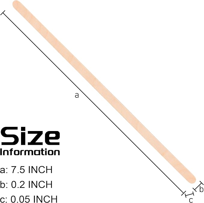 ANTETOK Wooden Coffee Stirrers - Coffee Stir Sticks 7.5 Inch,100pcs Disposable Birch Wood Coffee/Beverage Stirrers,Swizzle Drink Sticks,Coffee Bar Accessories