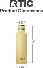 RTIC 20oz Journey Bottle Metal Stainless Steel Vacuum Insulated, BPA Free, Reusable, for Water, Hot and Cold Drinks, Travel, Sports, Camping, Sunlight