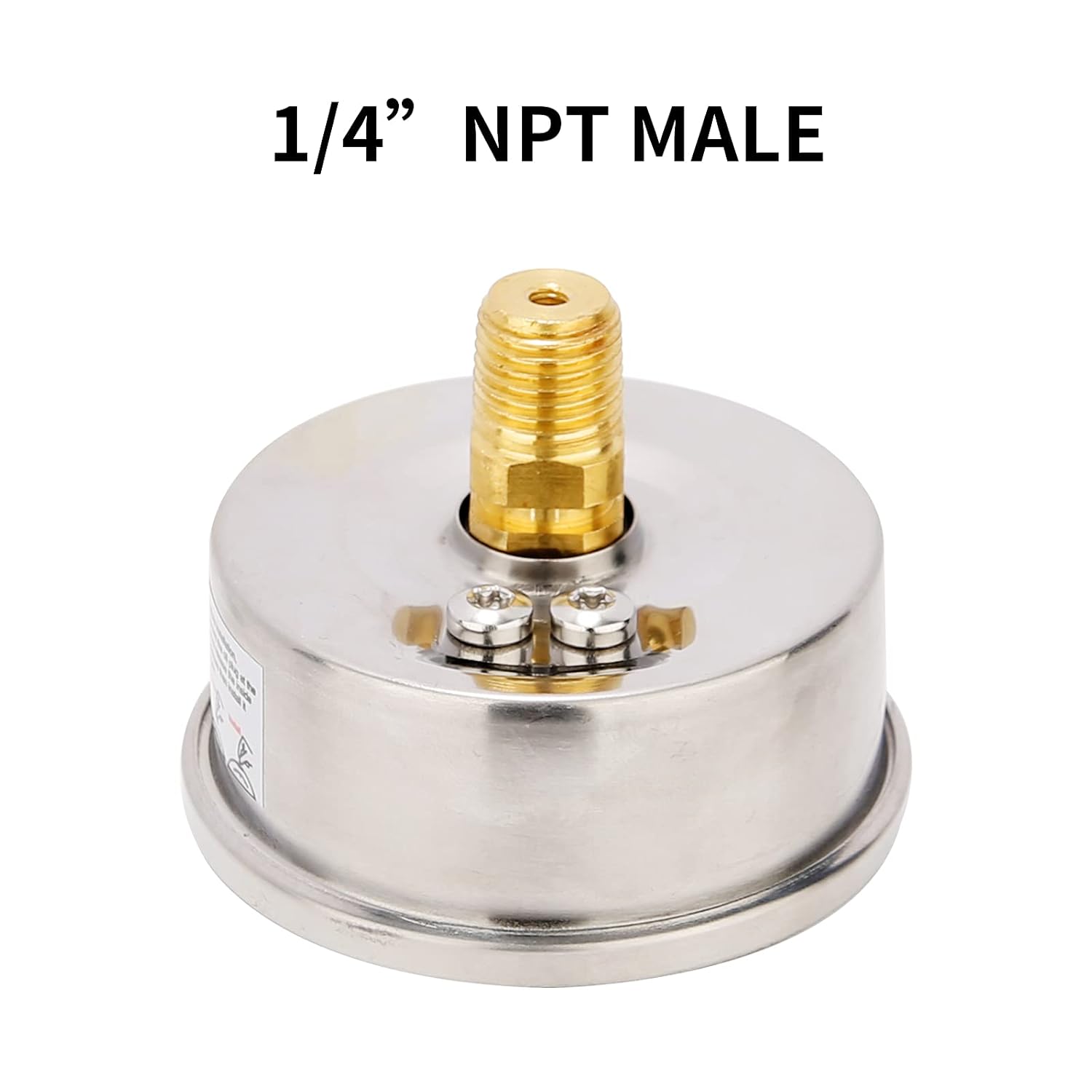 MEASUREMAN 2-1/2inch Dial Size, Glycerin Filled Pressure Gauge, 0-100psi/kpa, 304 Stainless Steel Case, 1/4 Inch NPT Center Back Mount