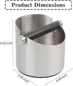 Italian Espresso Tapping Box, Stainless Steel Coffee Grinding Tapping Box, With Detachable Tapping Rod And Anti Slip Rubber Base (Silver-S)