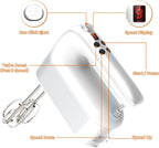 CBQ Hand Mixer Electric, 9 Speed 400W Handheld Mixer with Digital Display, Touch Button, Turbo, Snop-On Storage Case, 5 Stainless Steel Accessories, Mixer Electric Handheld for Cake, Cookie, Egg,