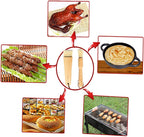 Pastry Brushes With Natural Wood and Bristles,Baking Brushes,Cooking Brushes,Food Brushes,Round and Flat,2 Pack