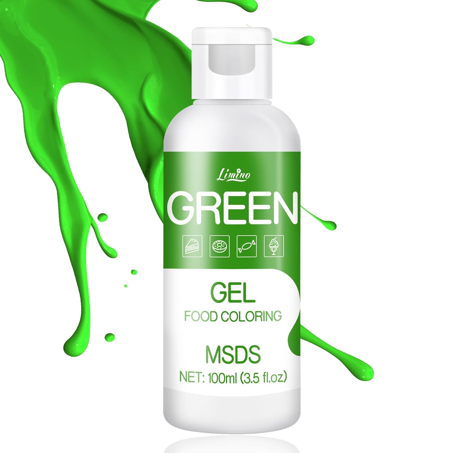 Gel Food Coloring - 4.5oz Vivid Food Coloring Gel for Baking, Cake Decorating, Cookie, Fondant, Macaron - Tasteless Concentrated Edible Food Color Dye for Icing, Slime, Drinks, DIY Crafts (Green)