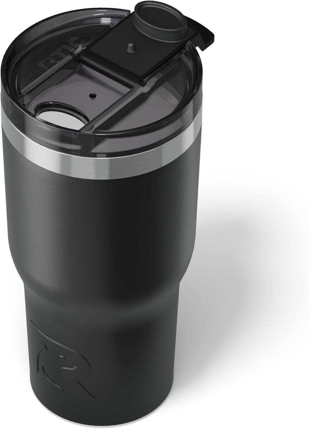 RTIC 20oz Essential Tumbler with Lid, Insulated, Stainless Steel, Metal, Double Wall Vacuum-Insulation, Ceramic Lined, Travel Cup for Iced Coffee, Tea, Hot and Cold Drink, Black