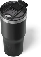 RTIC 20oz Essential Tumbler with Lid, Insulated, Stainless Steel, Metal, Double Wall Vacuum-Insulation, Ceramic Lined, Travel Cup for Iced Coffee, Tea, Hot and Cold Drink, Black