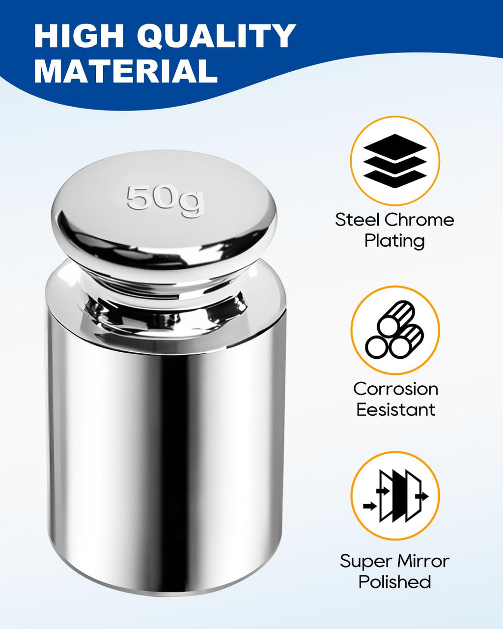 UCEC Calibration Weights for Digital Scale, 50g Gram Weights, Precision Stainless Steel Balance Scale Calibration Weight for Lab Educational Science