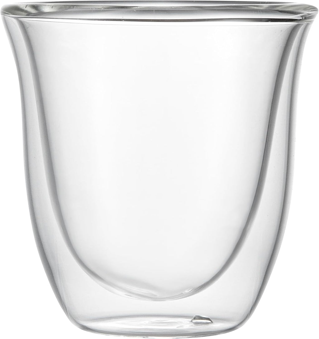 Restaurantware-Forma Professional 2.7 Ounce Double Wall Shot Glasses, 2 Insulated Espresso Cups - Dishwashable, Reusable, Clear Glass Coffee Cups, Freezable, For Hot Or Cold Beverages