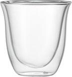 Restaurantware-Forma Professional 2.7 Ounce Double Wall Shot Glasses, 2 Insulated Espresso Cups - Dishwashable, Reusable, Clear Glass Coffee Cups, Freezable, For Hot Or Cold Beverages