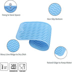 Silicone Dish Drying Mat for Multiple Usage,Easy clean,Eco-friendly,Heat-resistant Silicone Mat for Kitchen Counter or Sink,Refrigerator or Drawer Liner Light Blue S 12 inches x 6 inches