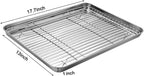 MCIRCO 6 Piece Stainless Steel Baking Sheet with Rack with Silicone Baking Mat Set (2 Pans + 2 Racks + 2 Mats), 17.3 x 13 x 1 Inch Cookie Sheet with Cooling Rack, Easy Clean