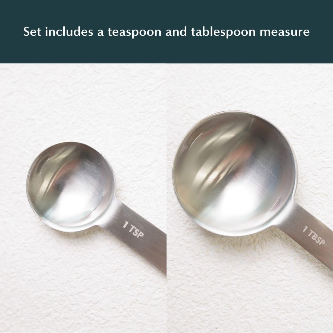 Naoki Matcha Stainless Steel Measuring Spoon/Scoop Matcha Set - 2g (1 teaspoon) and 6g (1 table spoon) Serving Of Matcha Powder