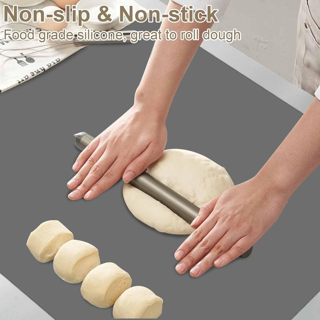 78.7"x15.7"(200cmx40cm) Large Silicone Mats for Countertop, Heat Resistant Mat, Waterproof Nonslip Silicone Kitchen Counter Mat, Nonstick Table Placemat, Multipurpose Mat, Light Gray