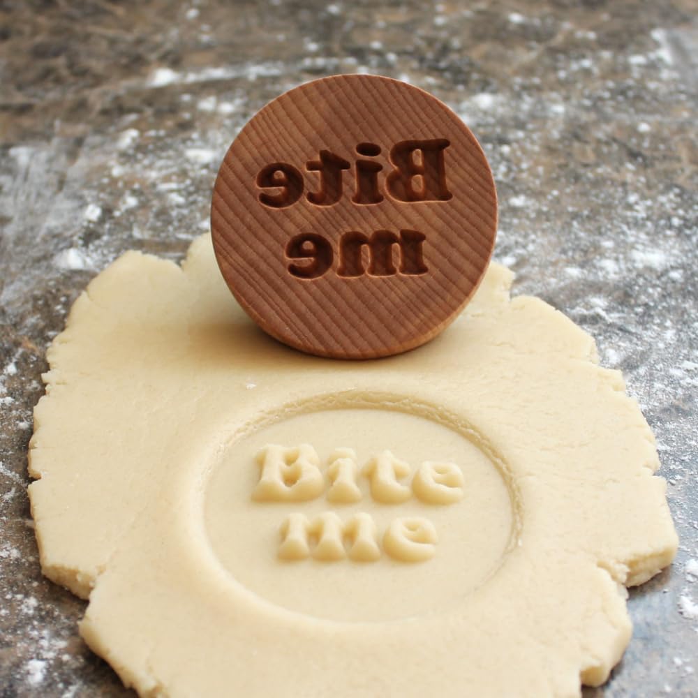 Wood Cookie Stamp, 2.5 Inch (Bite me CS-112)