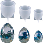 3 Pack Egg & Animal Shaped Resin & Silicone Molds - 3D Candle & Soap Mold Set for Table Decoration