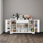 HITHOS 54" Buffet Cabinet with Storage, Modern Kitchen Buffet Sideboard with Drawer, Wood Coffee Bar Station with Adjustable Shelves, Kitchen Storage Cabinet for Living Room, White