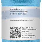 BAKELL Neon Blue Edible Glitter, 45 Grams | TINKER DUST Edible Glitter | KOSHER Certified | 100% Edible Glitter | Cakes, Cupcakes, Cake Pops, Drinks, Dessert Vegan Glitter & Dusts (45g Shaker, Neon Blue)